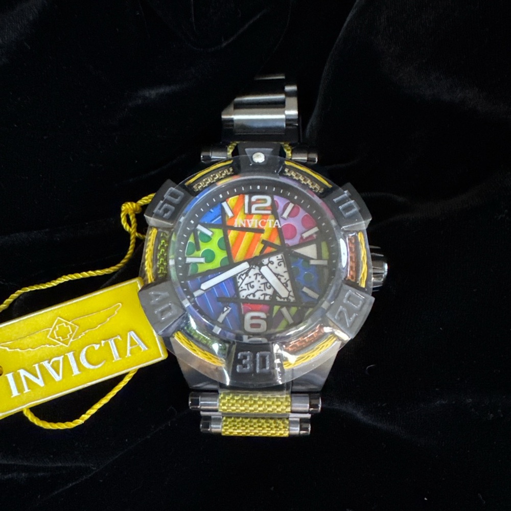 Invicta Multicolor Dial Silver and Yellow Watch